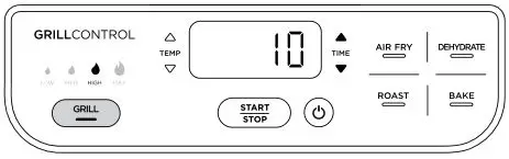 NINJA Health Grill & Air Fryer - Press the up and down TIME arrows