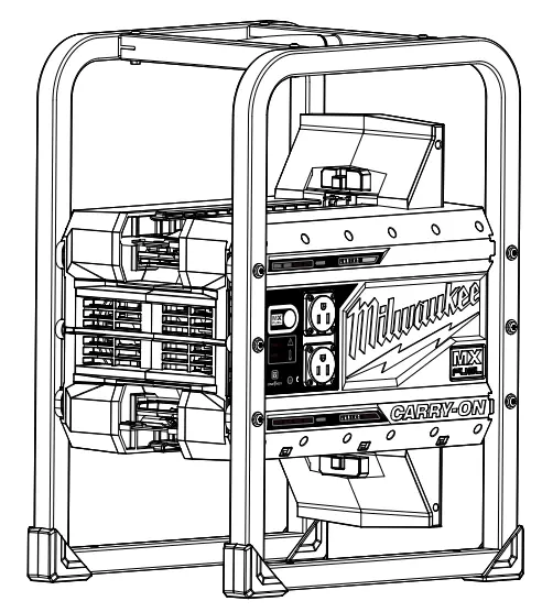 milwaukee MXF002 MX Fuel Carry On 120V Cordless 3600W and 1800W Power Supply