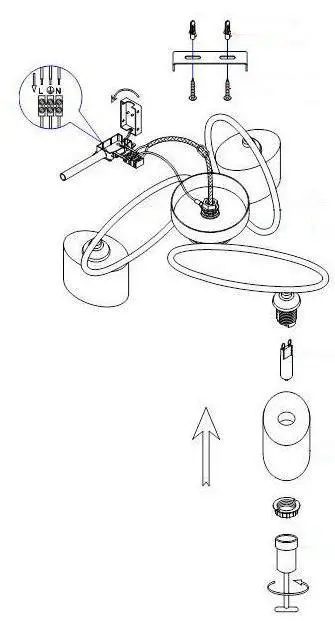 Johan Lewis ZOla 3 Light Ceiling Fitting - fitting