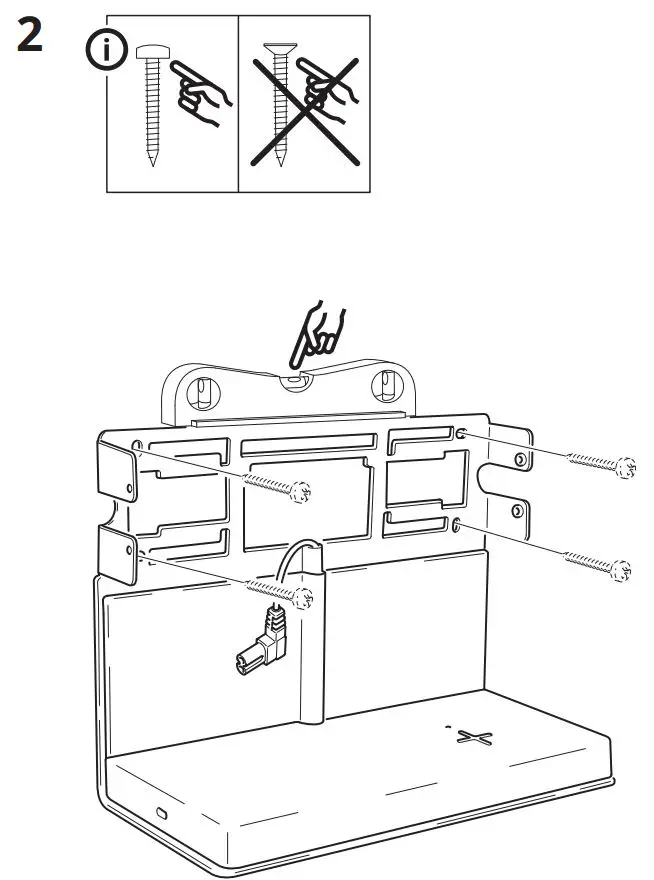 IKEA SYMFONISK Shelf with Wireless Charger Instruction Manual - Installation