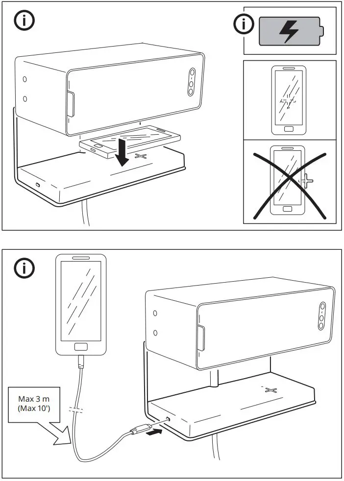 IKEA SYMFONISK Shelf with Wireless Charger Instruction Manual - Installation