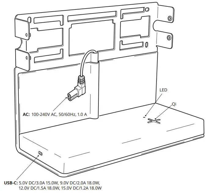 IKEA SYMFONISK Shelf with Wireless Charger Instruction Manual - Installation