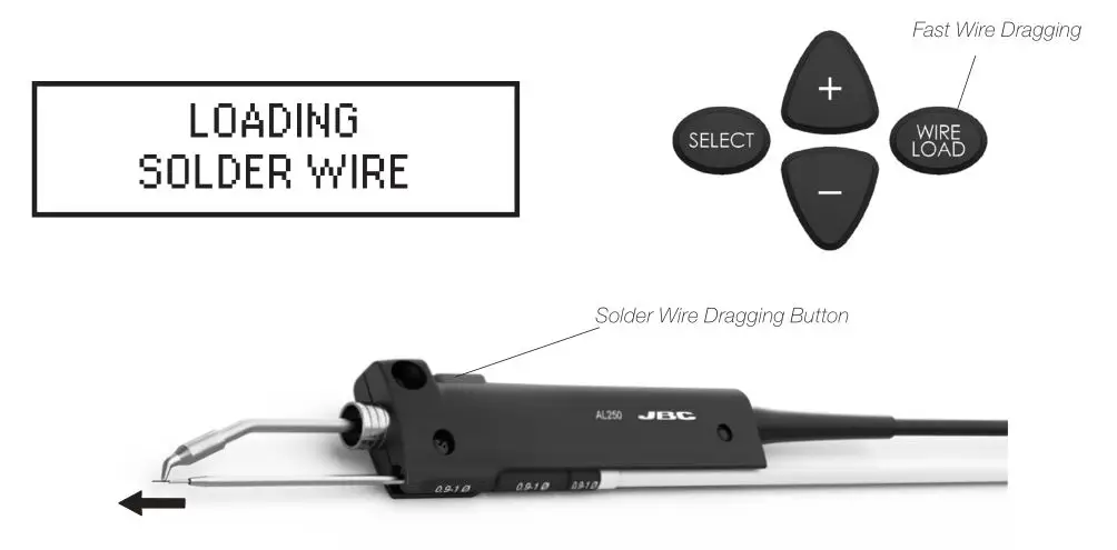 JBC AL-9A 100V Auto-Feed Soldering Station - Connect the handpiece to the station and switch the station on