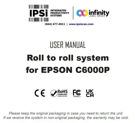 EPSON C6000P Color Inkjet Label Printer User Manual