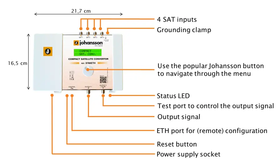 johansson-9780ETH-Compact-Sat-IF-TO-IF-Headend-with-Ethernet-Access-FIG1