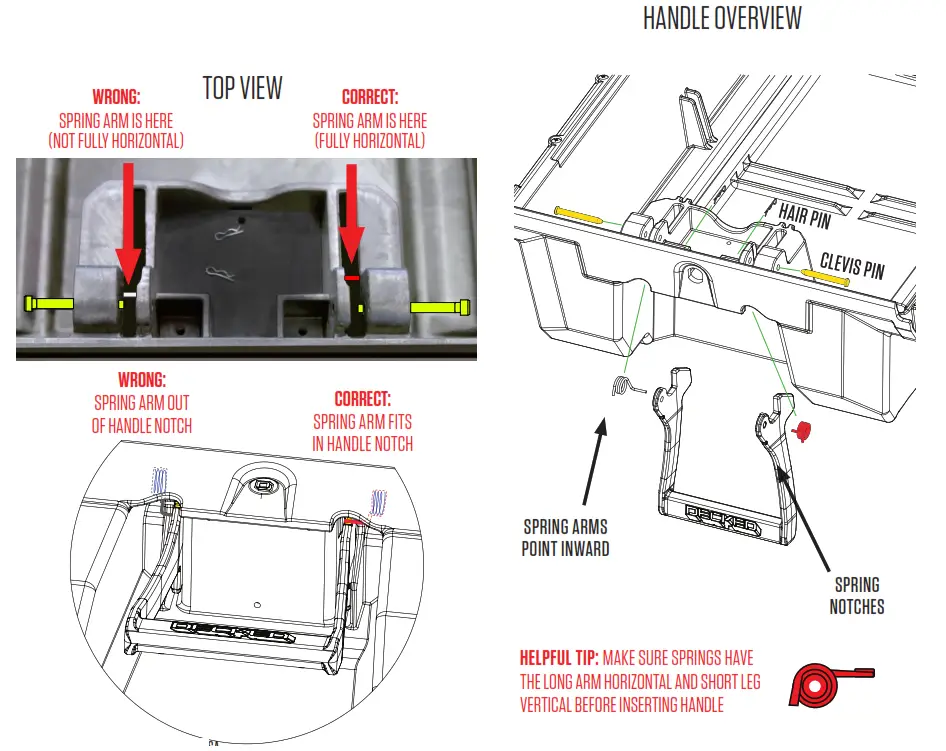 DECKED DR4 DODGE RAM 1500 Bed Length Storage System - HANDLE OVERVIEW1