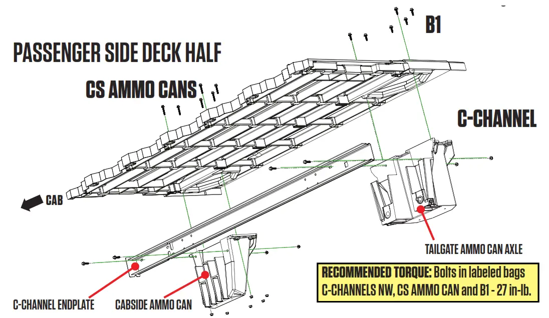 DECKED DR4 DODGE RAM 1500 Bed Length Storage System - PASSENGER