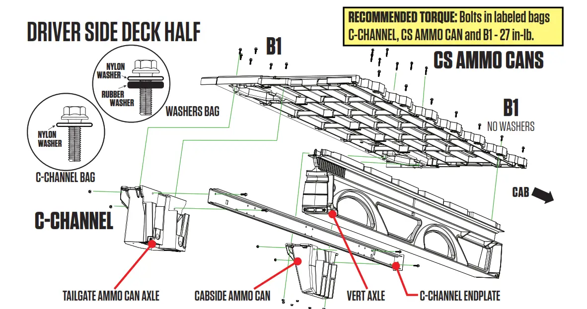 DECKED DR4 DODGE RAM 1500 Bed Length Storage System - SIDE