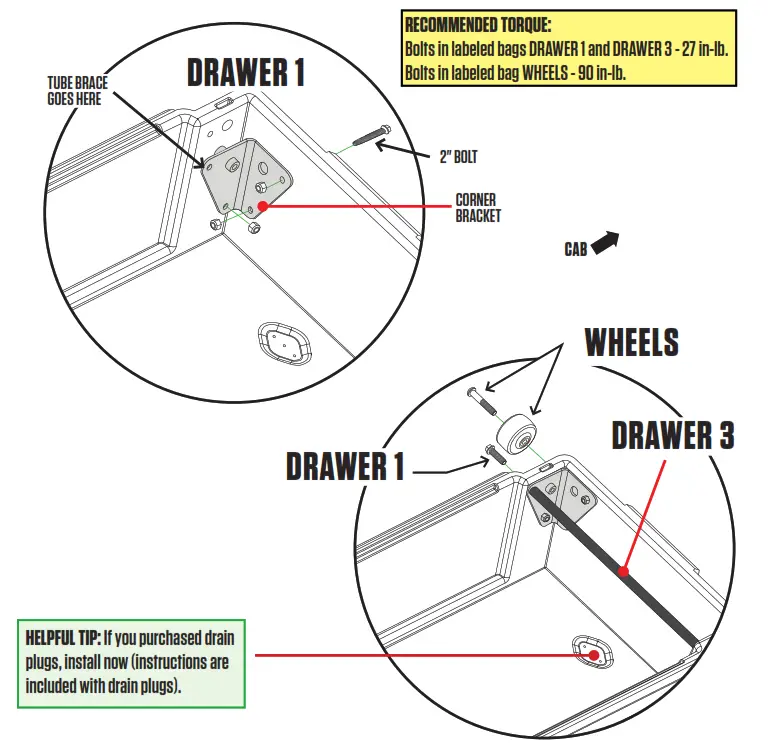 DECKED DR4 DODGE RAM 1500 Bed Length Storage System - brackets