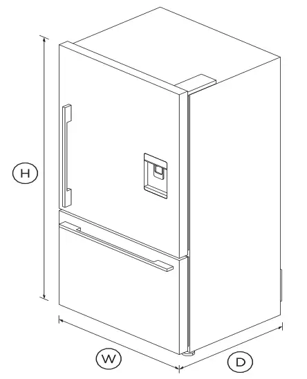 FISHER PAYKEL RF170WDRUB5 32 Inch Freestanding Refrigerator Freezer - DIMENSIONS