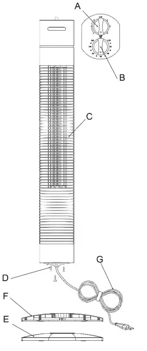 emerio TFN 123006 Tower Fan - Switch