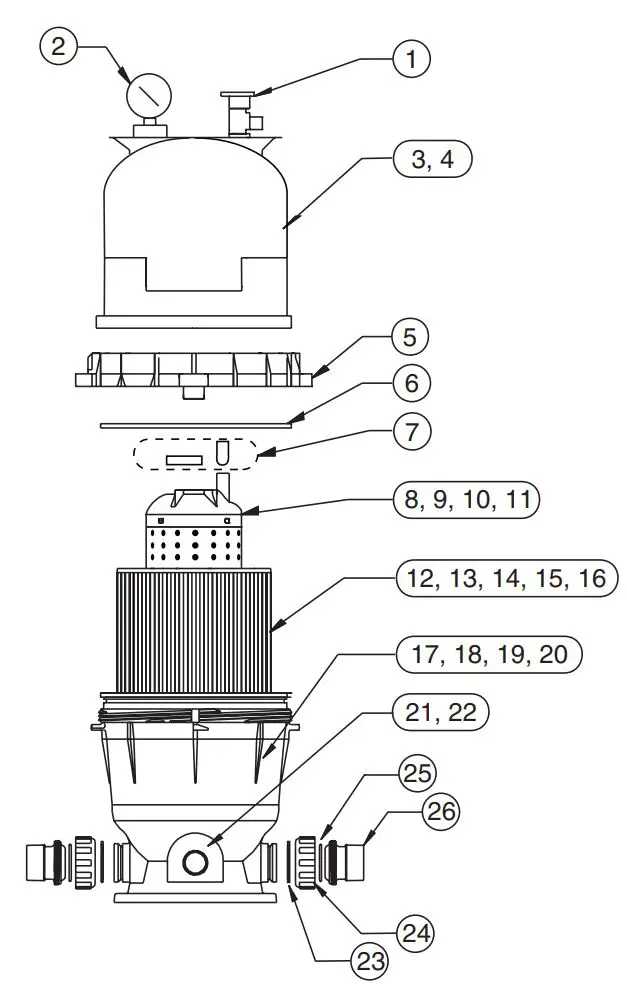 PENTAIR 320 RAINBOW Chlorine Bromine Feeder with Cartridge Filter Cleaning Instruction Manual - Replacement Parts