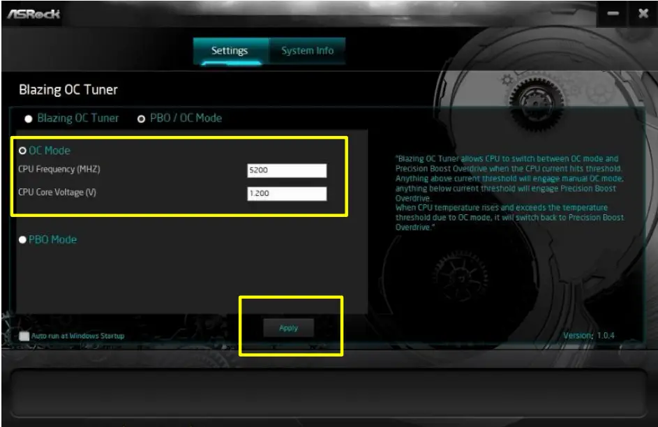 ASRock Blazing OC Tuner - Tuner Setup Procedure 2