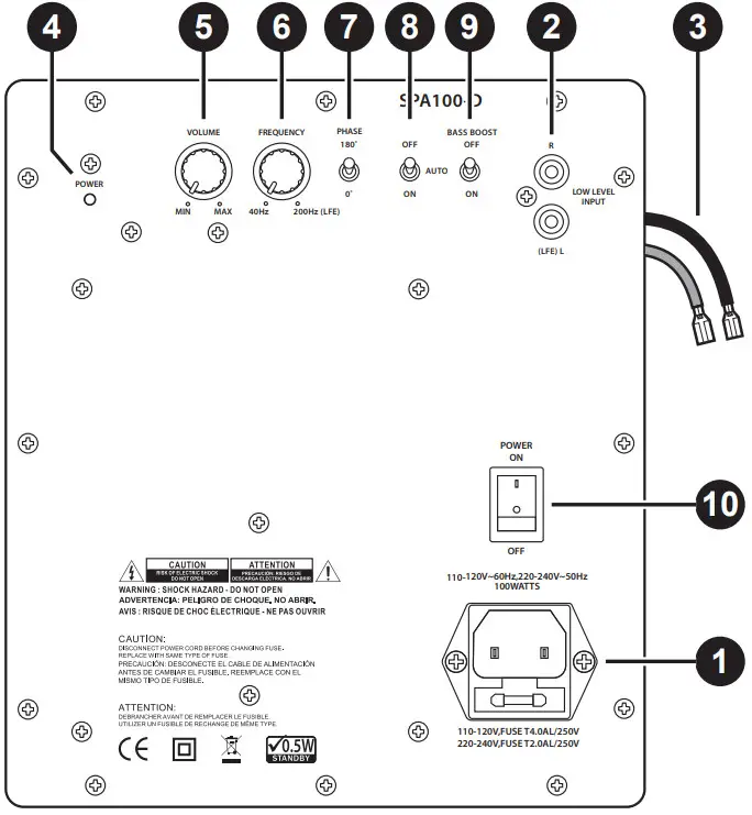 DAYTON AUDIO SPA100 D 100 Watt Class D Subwoofer Plate Amplifier - Figure