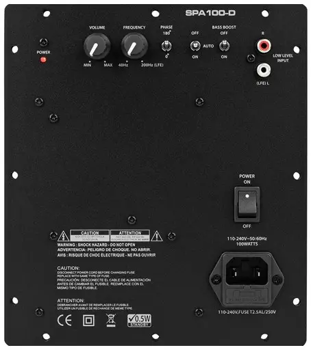 DAYTON AUDIO SPA100 D 100 Watt Class D Subwoofer Plate Amplifier
