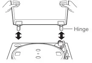Automatic Wireless Turntable AT-LP60XBT - Installing or removing the dust cover