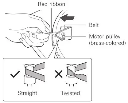 Automatic Wireless Turntable AT-LP60XBT - Place the belt on the motor pulley