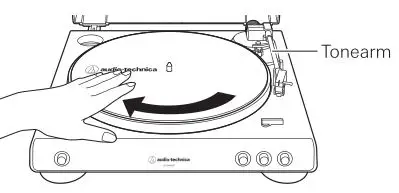 Automatic Wireless Turntable AT-LP60XBT - Rotating the platter