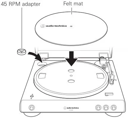 Automatic Wireless Turntable AT-LP60XBT - Set the felt mat on the platter
