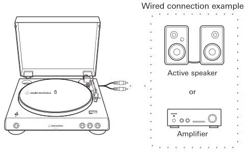 Automatic Wireless Turntable AT-LP60XBT - wired connection