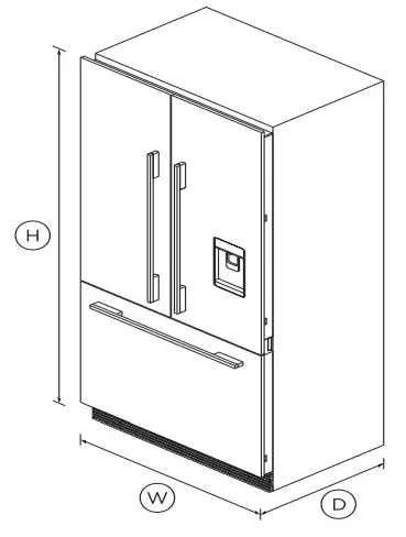 FISHER PAYKEL RS90AU1 90cm Integrated French Door Refrigerator Freezer - fig 1