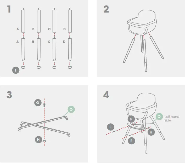beeloom Throne 4 in 1 Convertible High Chair - Assembly 1
