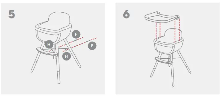 beeloom Throne 4 in 1 Convertible High Chair - Assembly 2
