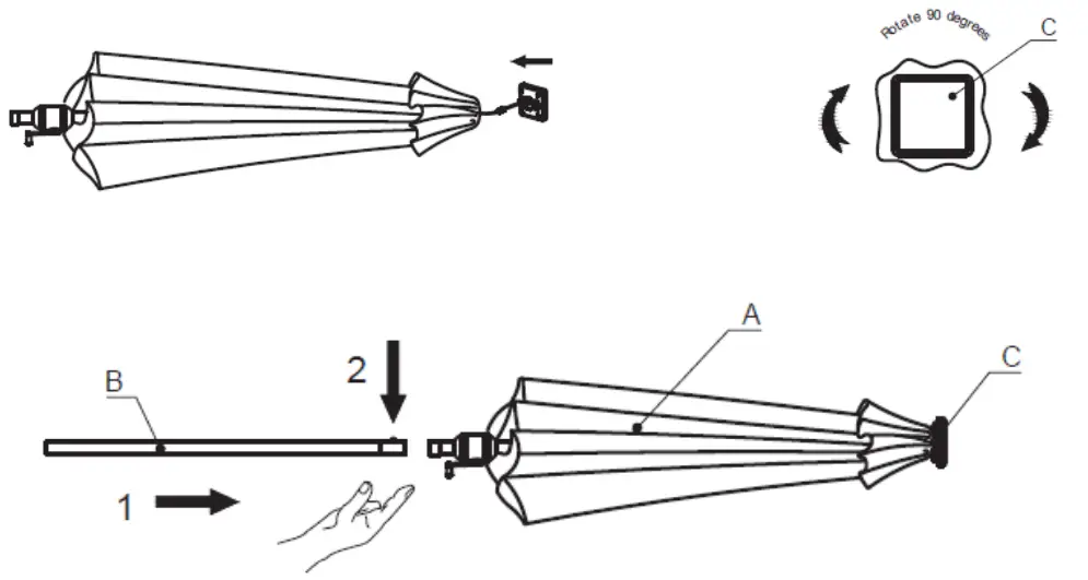 GAINSBOROUGH H320 Solar Light Up Parasol - 2