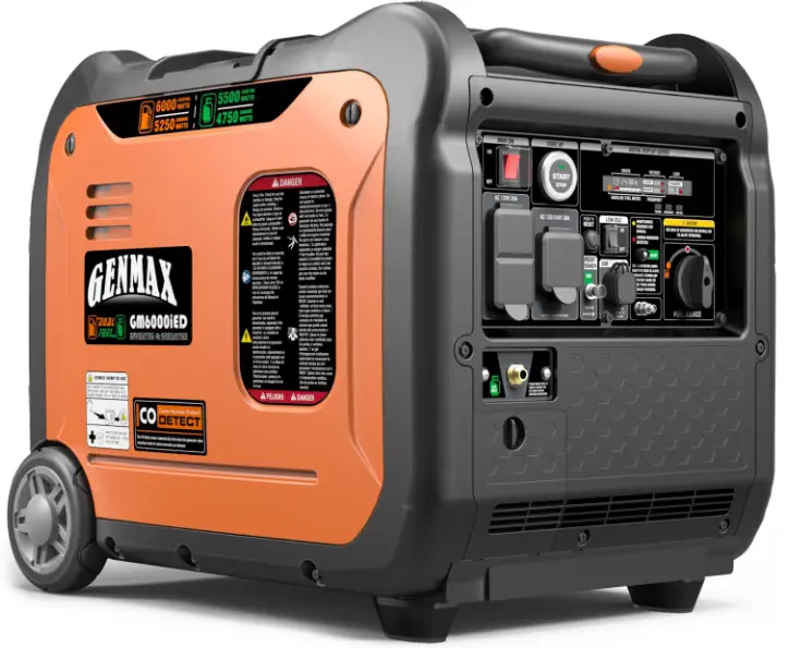 GENMAX GM6000iE 6000 Watt Dual Fuel Inverter Generator