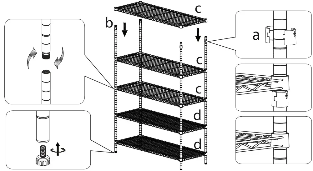 HDX HD184872-DDCPS Dual Duty 5 Shelf Storage Unit - Figure 5