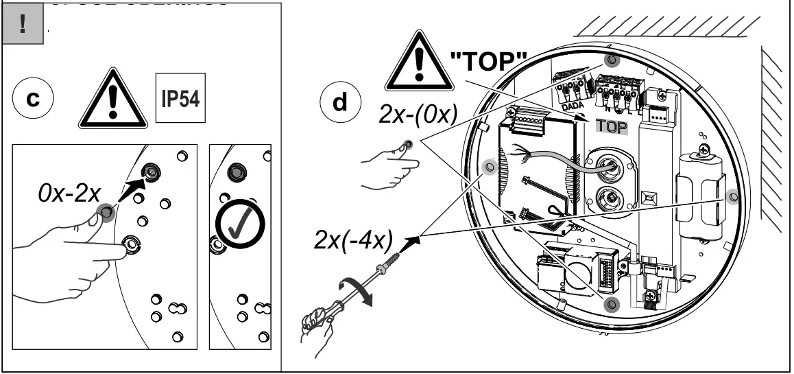 CLOSE OPENINGS from the back