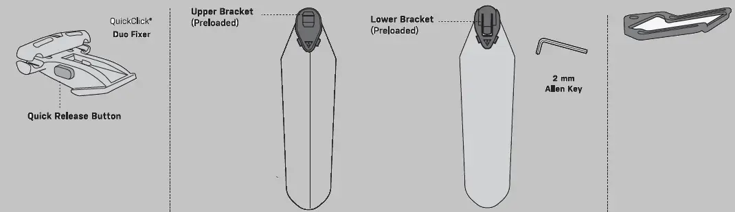 TOPEAK TDF-FFD Flashfender DF Deluxe Durable Polypropylene Fender 1
