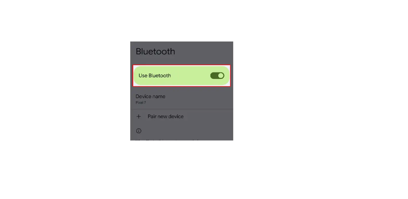 Pixel 5 Turn Bluetooth On / Off