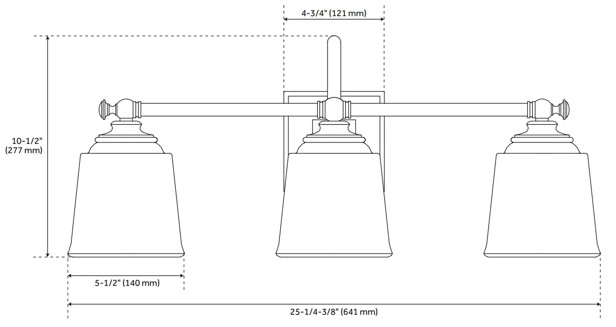 Signature Hardware 946388 Antonia 3-Light Vanity Light - Fig 1