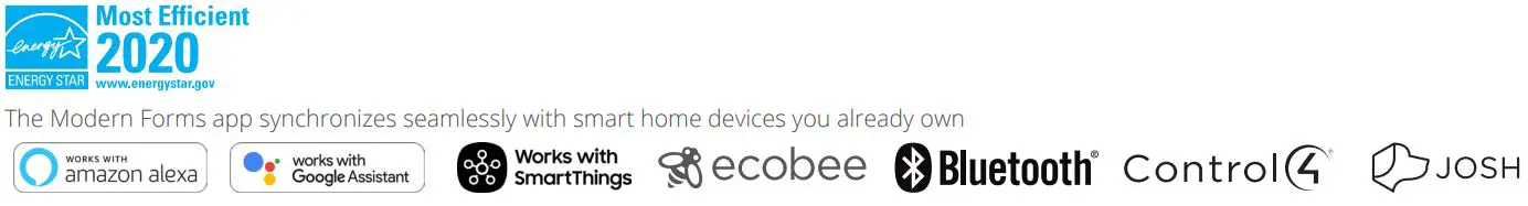 MODERN FORMS FR-W2001-66L 66 Inch Ceiling Fan User Manual - Certified icon