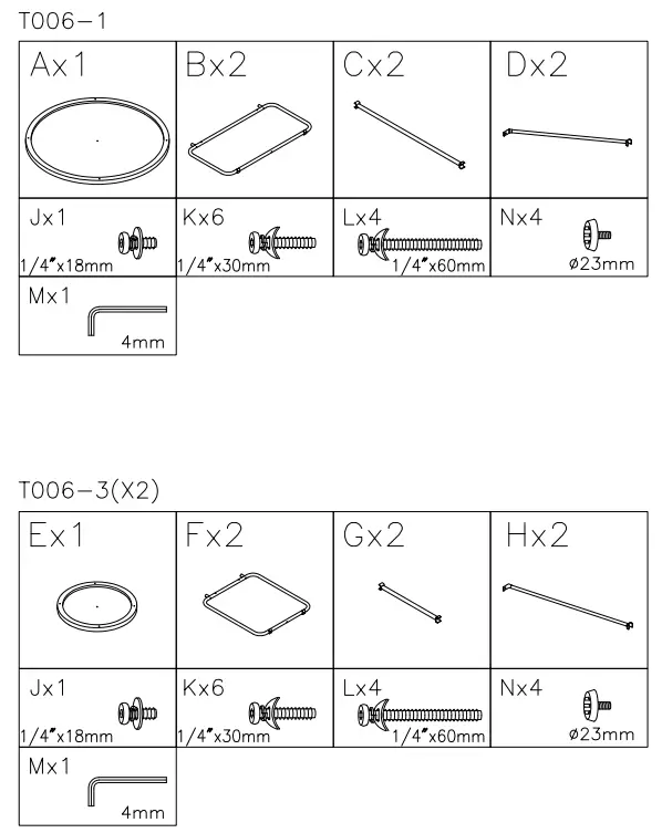 ASHLEY T006-13 Occasional Table Set fig 1