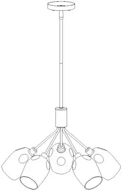 ZEVNI A04586 Chasel 23 Inch Wide Gold Chandelier=01