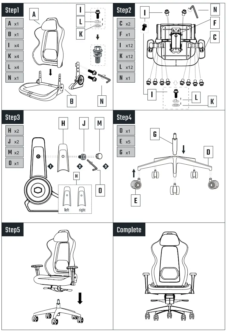 Hybrid 1 Cooler Master Gaming Chair - fig3