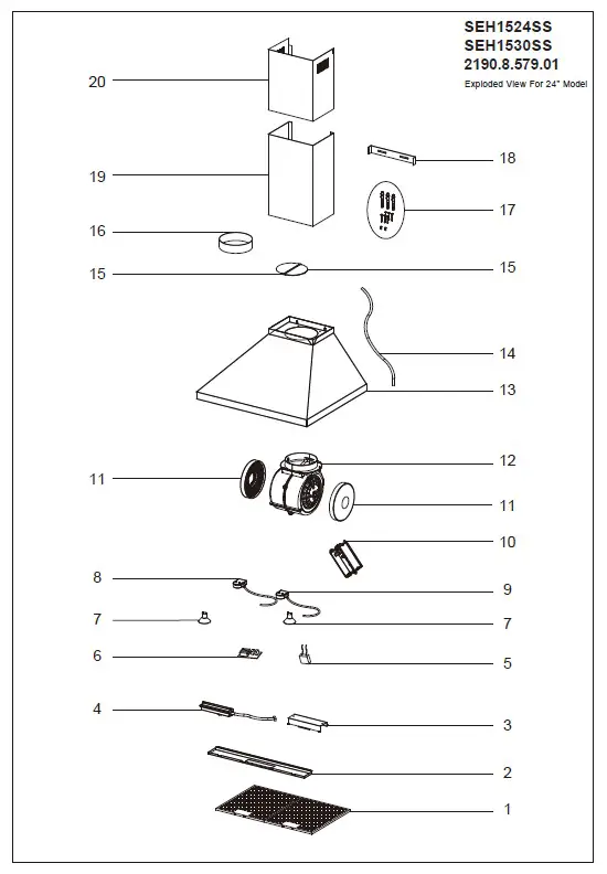 SUMMIT SEH1524SS Range Hood (15)