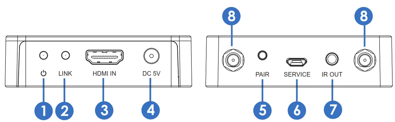 Karbon HDC-E5100W AV HDMI Wireless Extender with One Way IR 100m - fig1