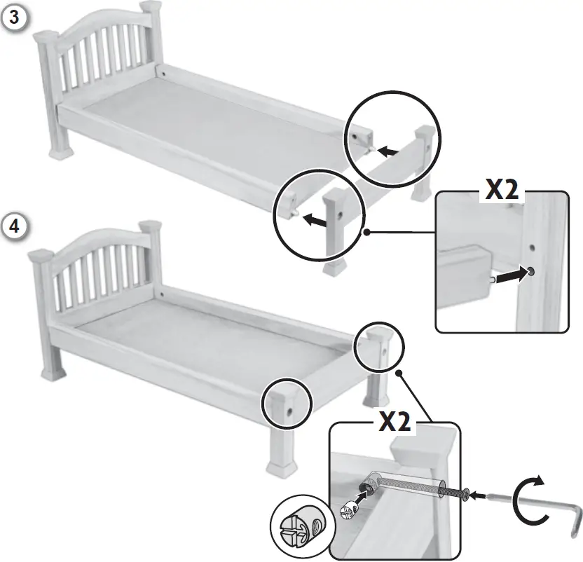 American Girl HNR82 Nicki's Bed and Animal Print Bedding 02