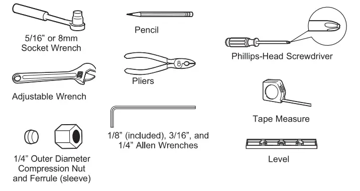 CAFE CXE22 4 French Door Refrigerator - tools