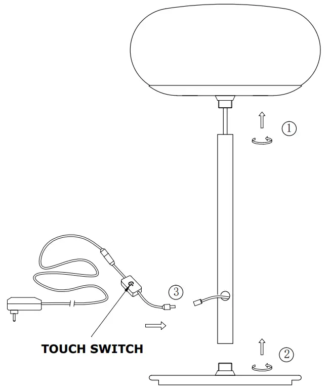 V-TAC VT-7204 LED Designer Table Lamp - dayagram