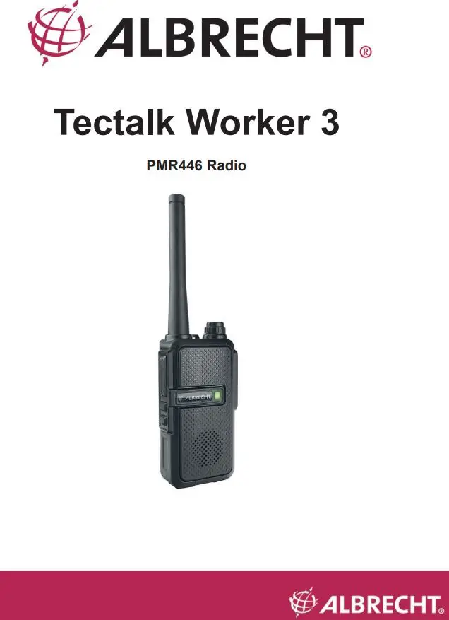 ALBRECHT PMR446 Radio Tectalk Worker 3 User Manual