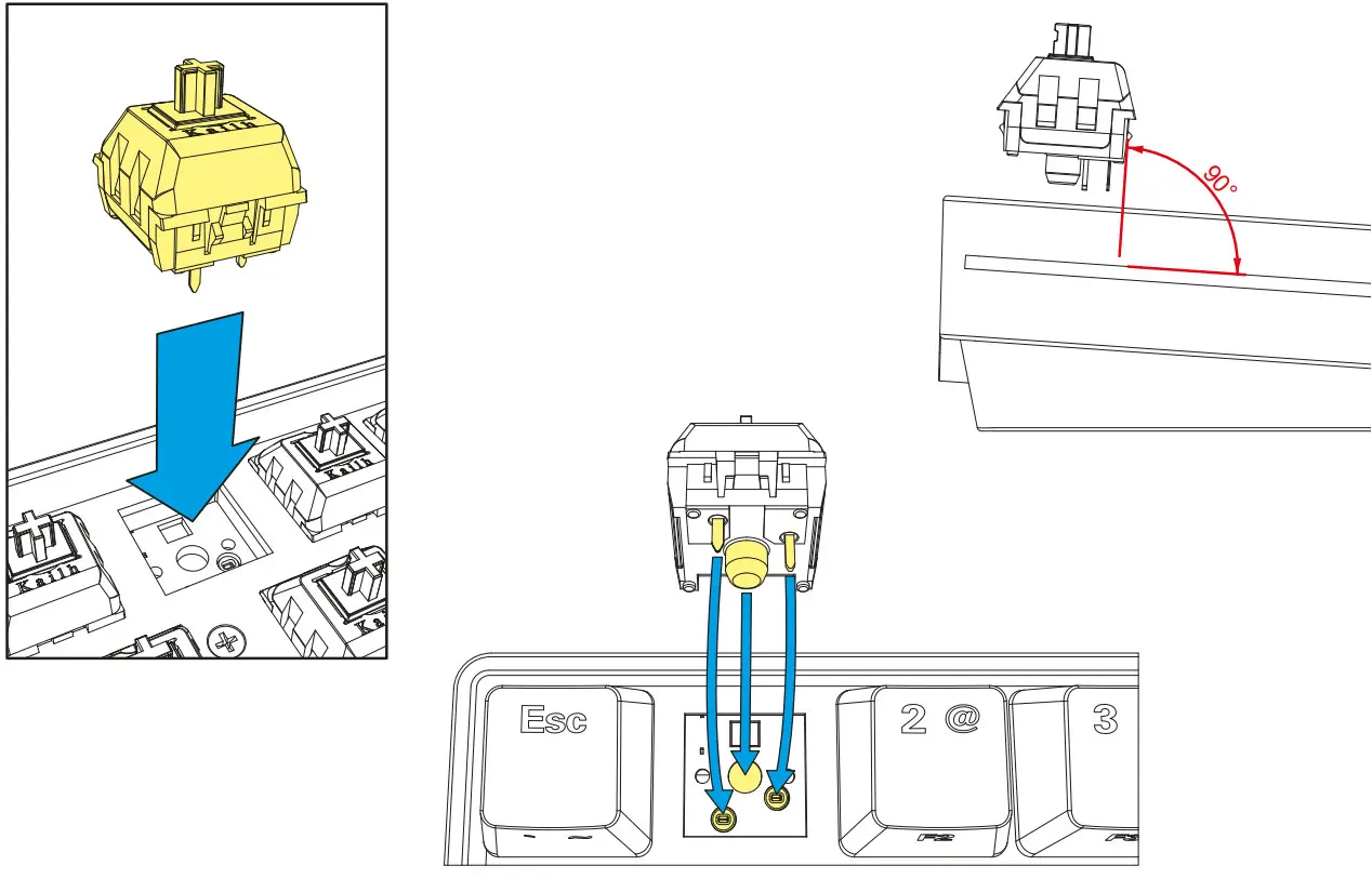 Sharkoon SGK50S4 Skiller Mechanical Keyboard - INSTALLATION OF SWITCHES