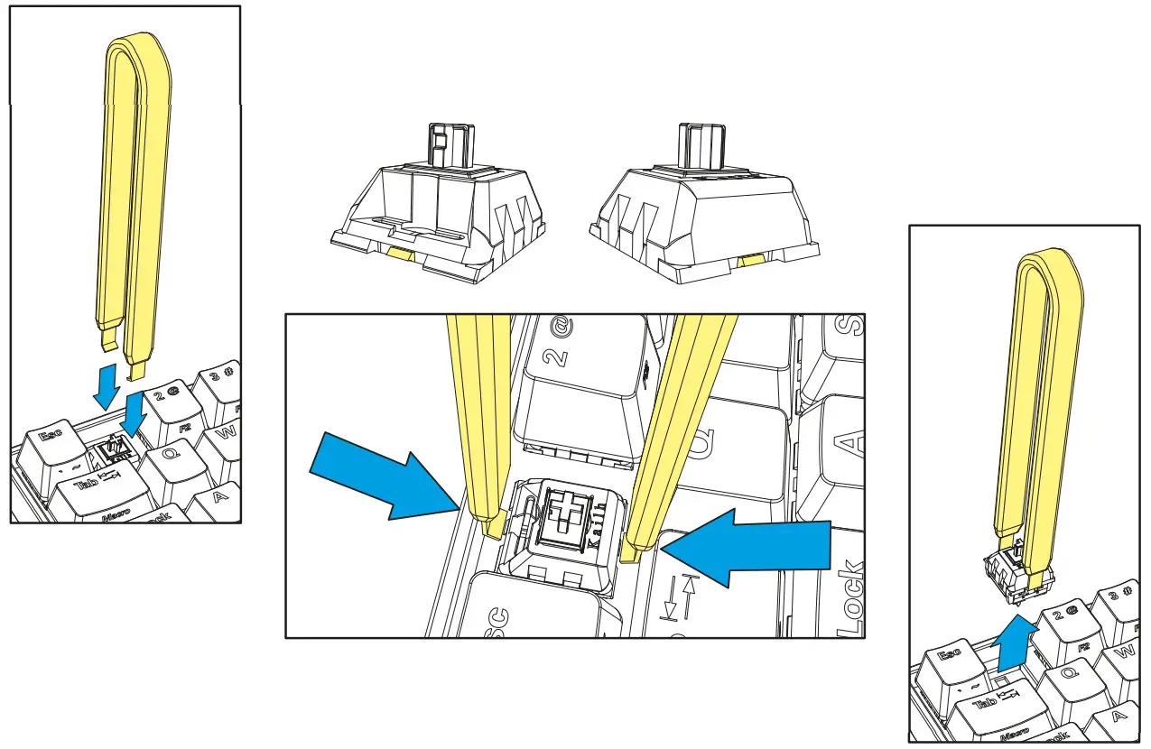 Sharkoon SGK50S4 Skiller Mechanical Keyboard - REMOVE OF SWITCHES
