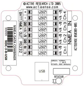Actisense NDC-3-B-USB Data Combiner - Connections