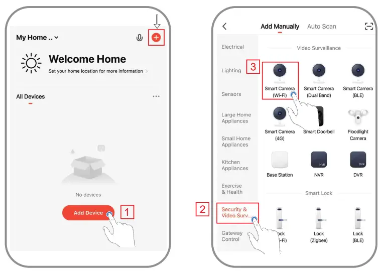 VERSONEL VSL95 Motorized Motion Tracking Security Light - app installation