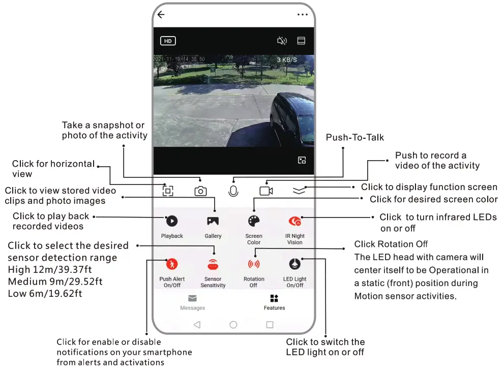 VERSONEL VSL95 Motorized Motion Tracking Security Light - pair connect 1