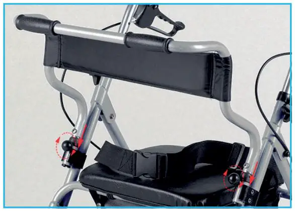 NRS M58203 2-in-1 Rollator and Transit Chair - Fitting the Backrest